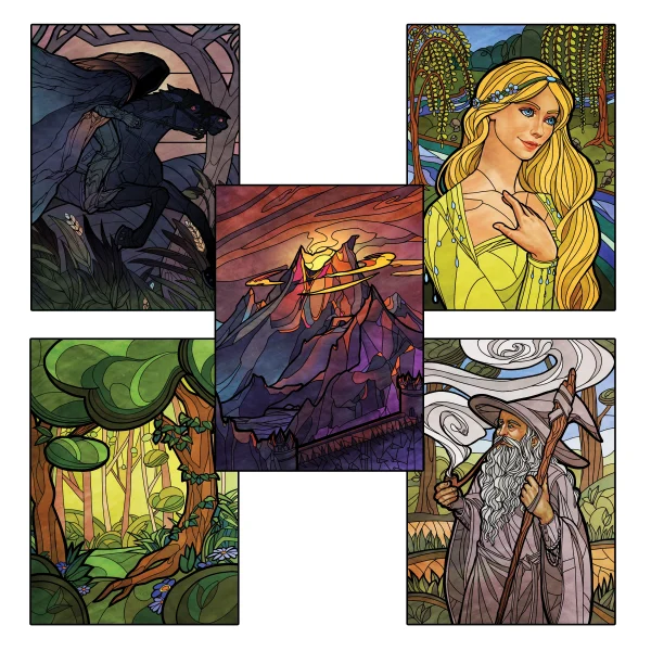Ilustracije iz igre Bratovščina Prstana - Igra jemanja štihov Ilustracije iz igre Bratovščina Prstana - Igra jemanja štihov
